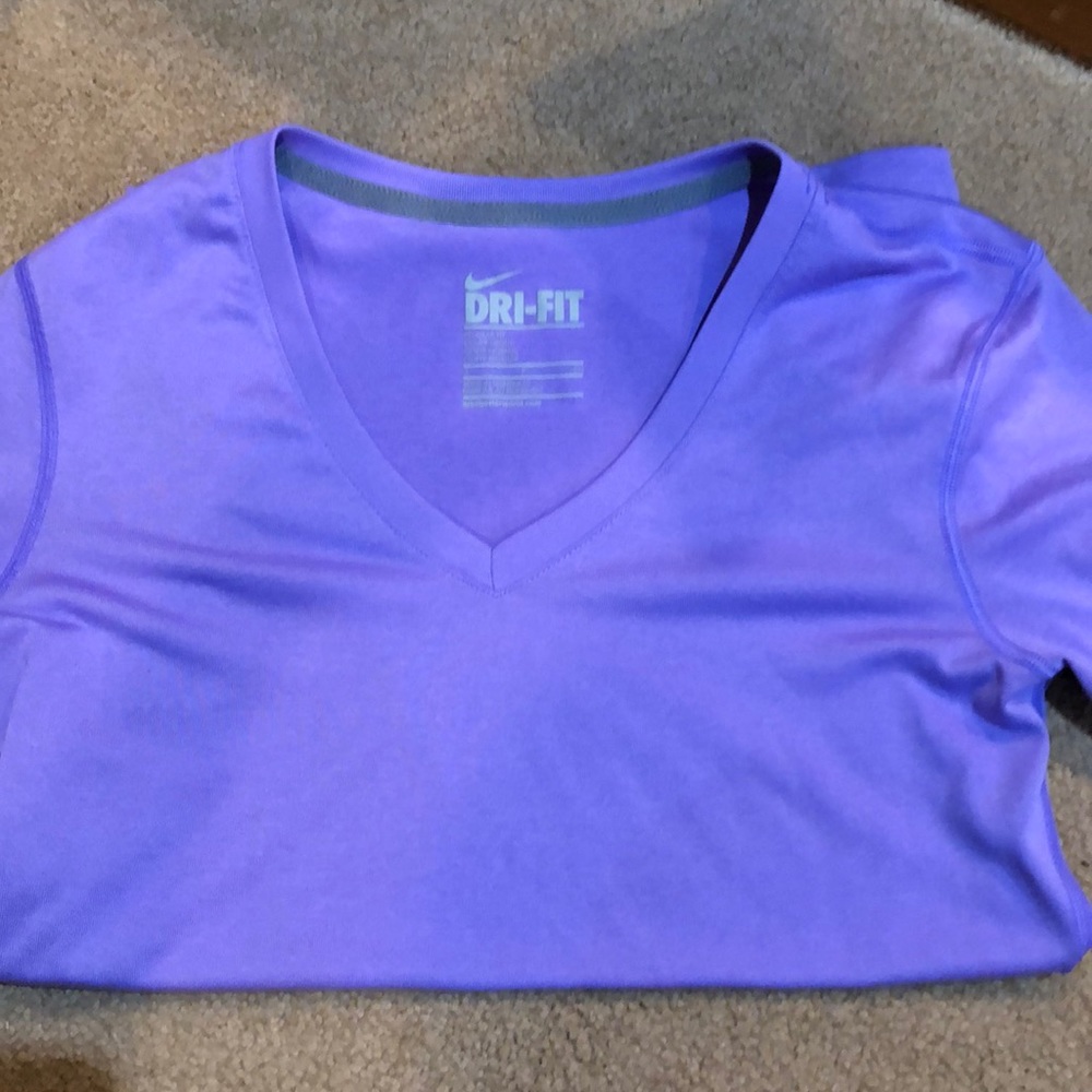 dri-fit purple nike v-neck